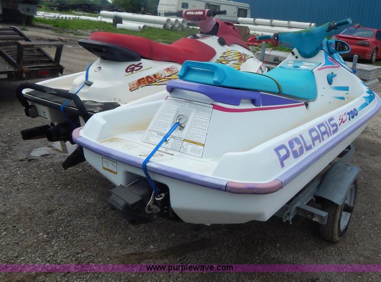 image for item AE9861 Two personal watercrafts and trailer