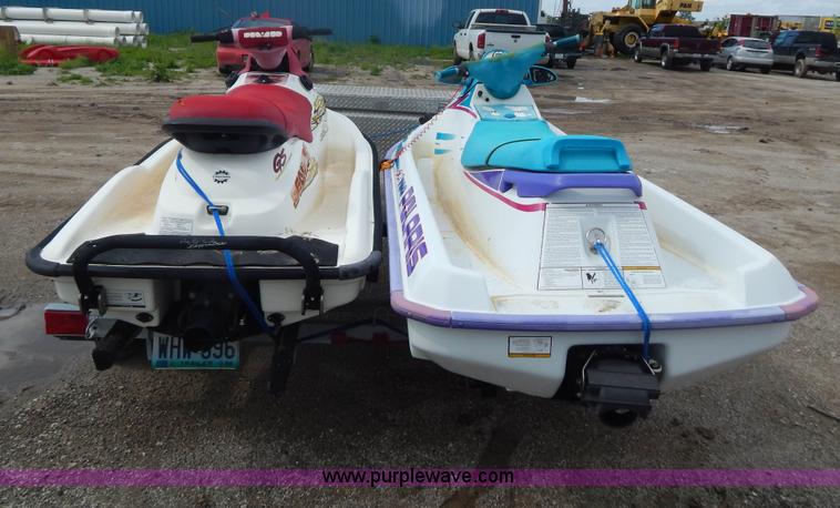 image for item AE9861 Two personal watercrafts and trailer