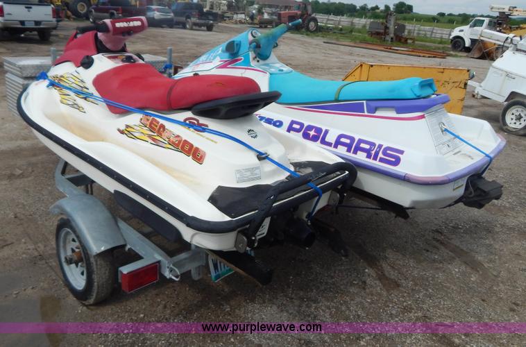 image for item AE9861 Two personal watercrafts and trailer