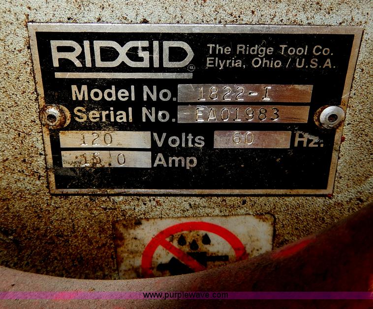 image for item AS9278 Ridgid 1822 pipe machine