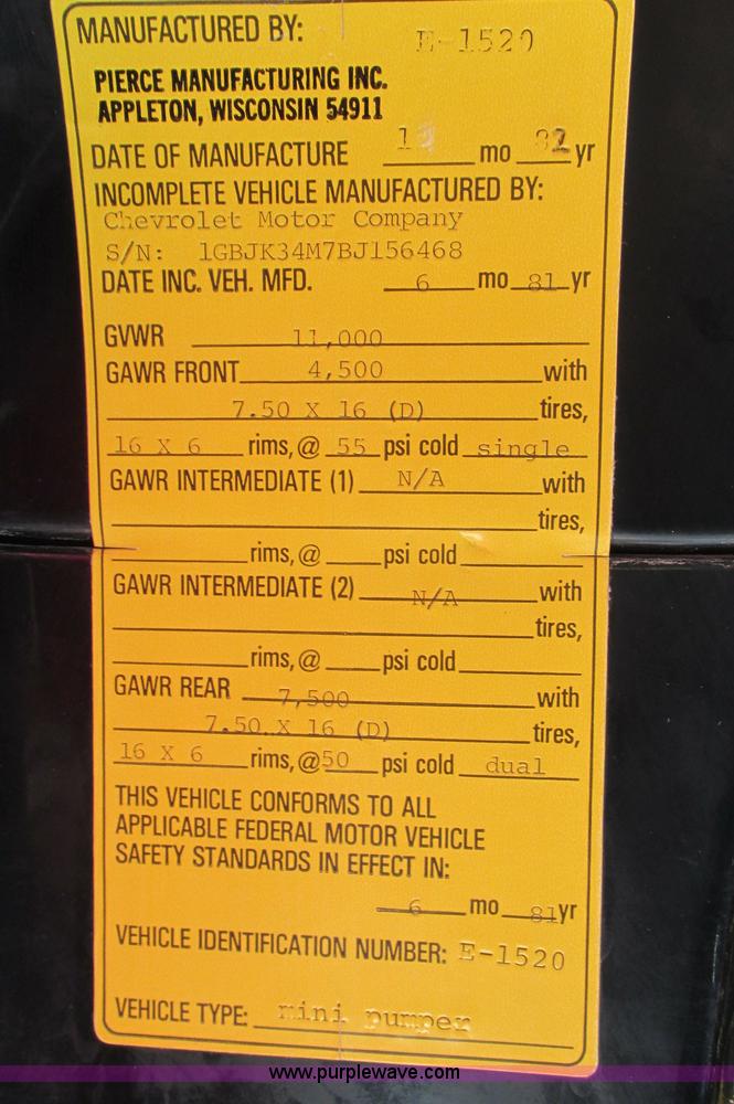 image for item E5142 1981 Chevrolet K30 firetruck