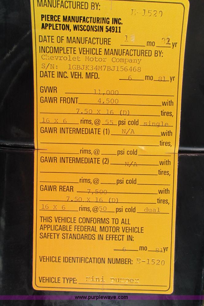 image for item E5142 1981 Chevrolet K30 firetruck