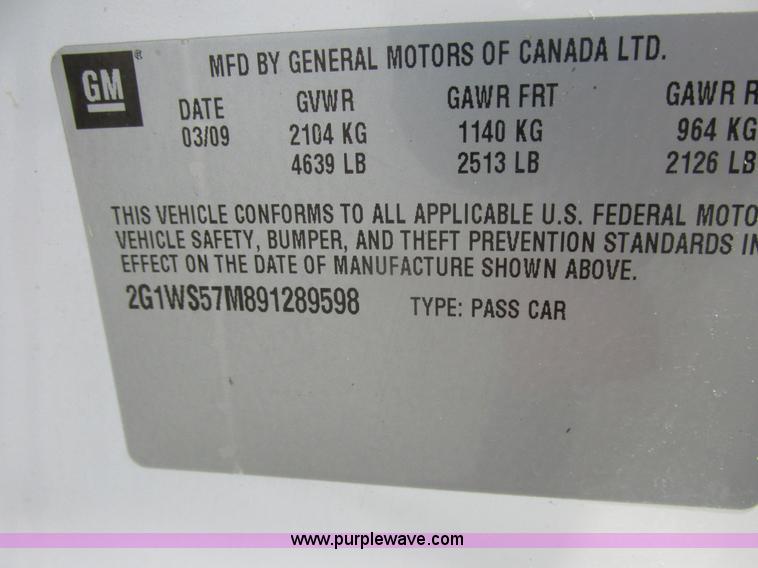 image for item E7271 2009 Chevrolet Impala Police