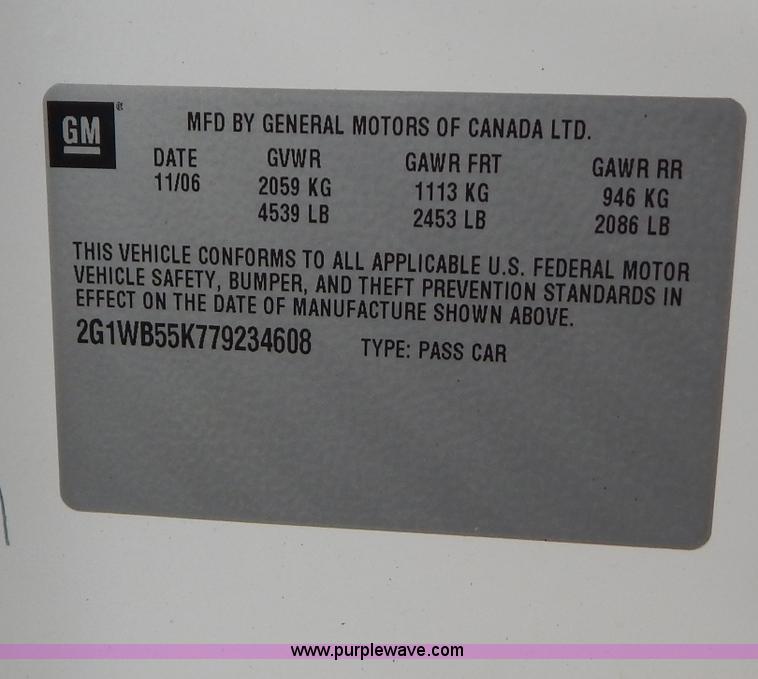 image for item G3335 2007 Chevrolet Impala LS