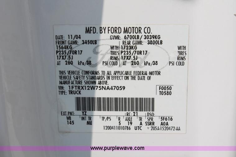 image for item I7938 2005 Ford F150 XLT SuperCab pickup truck