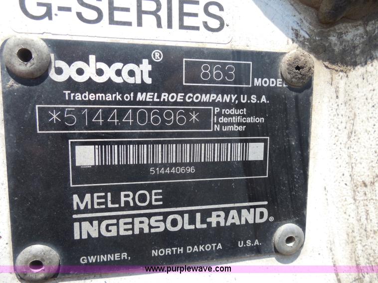 image for item G8595 1999 Bobcat 863 skid steer