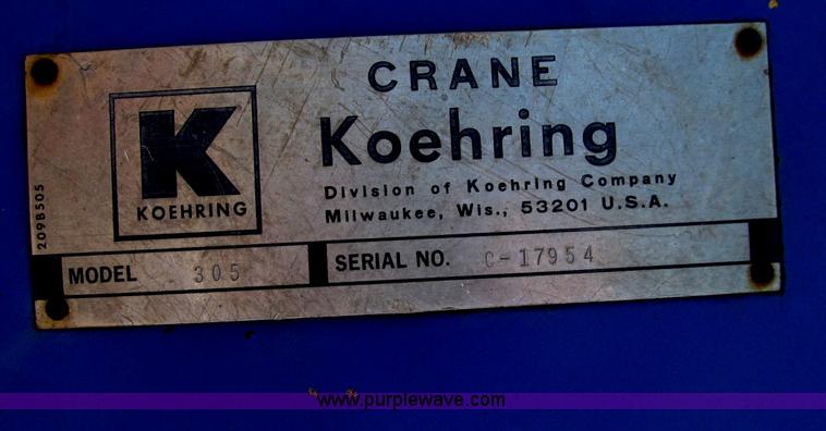 image for item D7439 1976 Koehring 305 crawler lattice boom crane