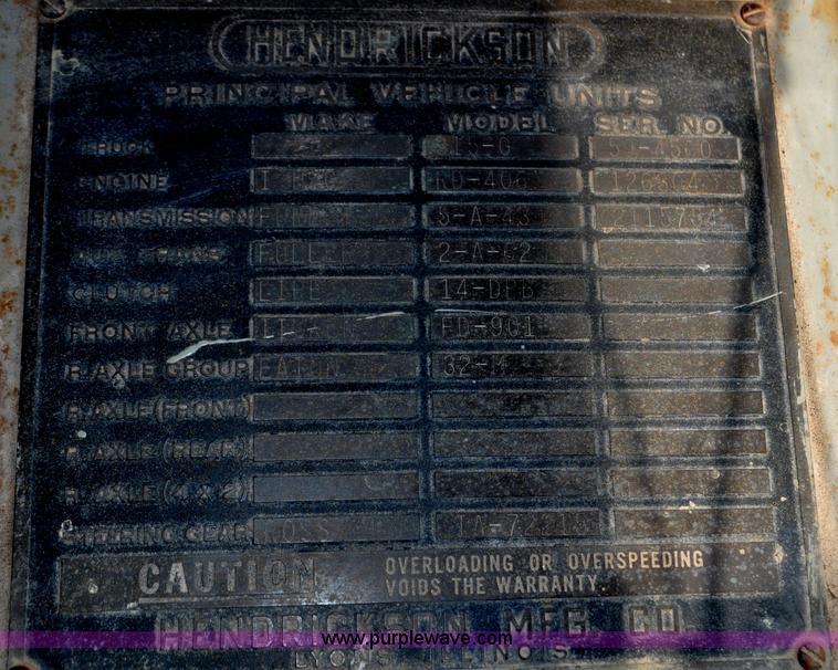 image for item G6109 1959 Hendrickson truck with crane