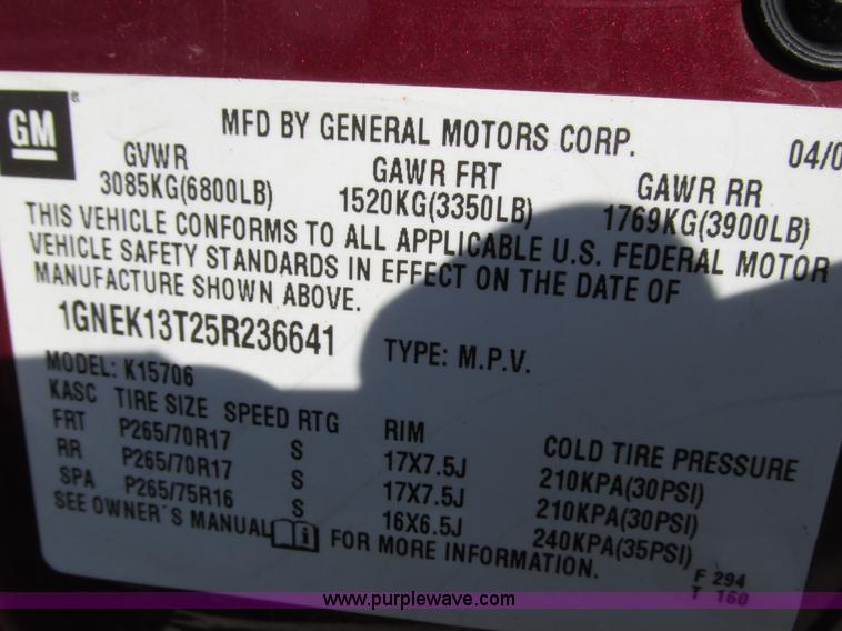 image for item G8581 2005 Chevrolet Tahoe Z71 SUV