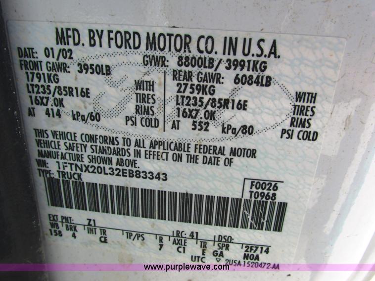 image for item G8583 2002 Ford F250 Super Duty SuperCab pickup truck