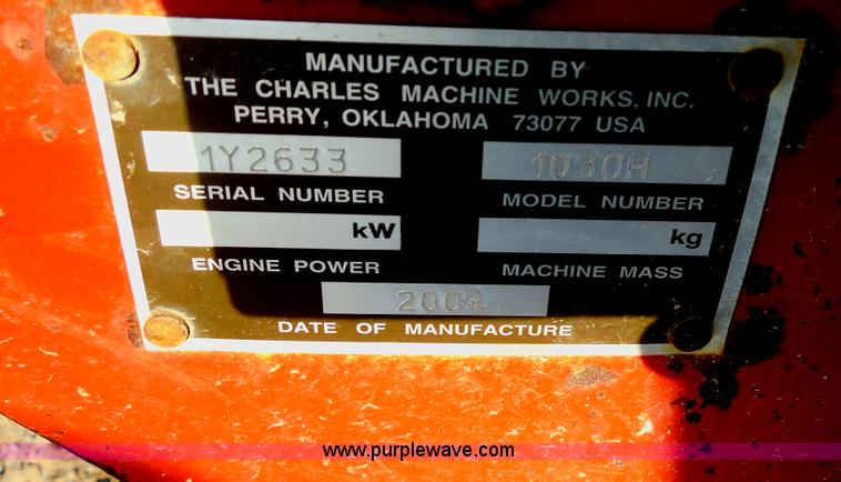 image for item E7605 2004 Ditch Witch 1030 walk behind trencher