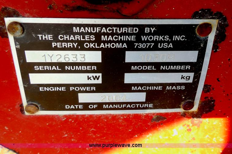 image for item E7605 2004 Ditch Witch 1030 walk behind trencher