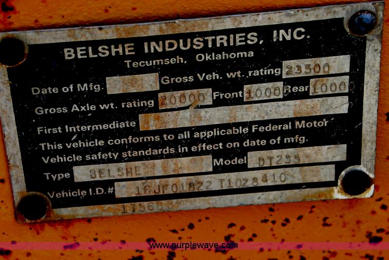 image for item G5745 1996 Belshe DT235 equipment trailer