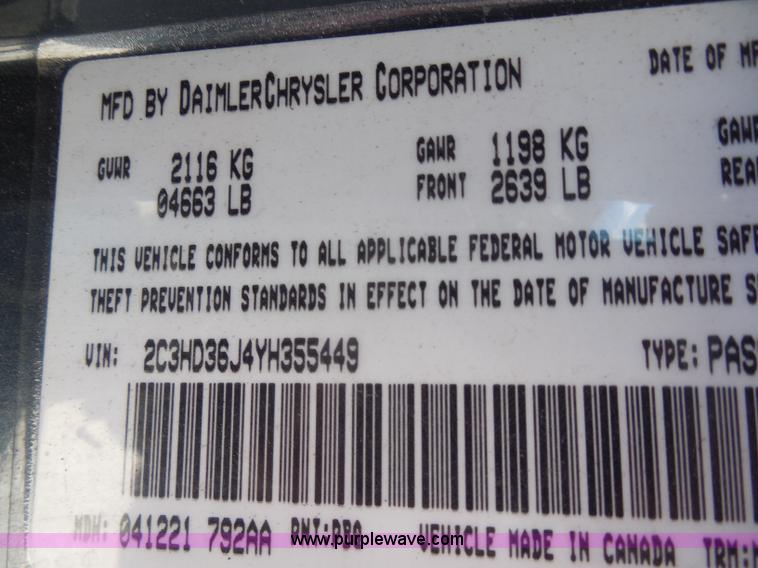 image for item H9820 2000 Chrysler Concorde