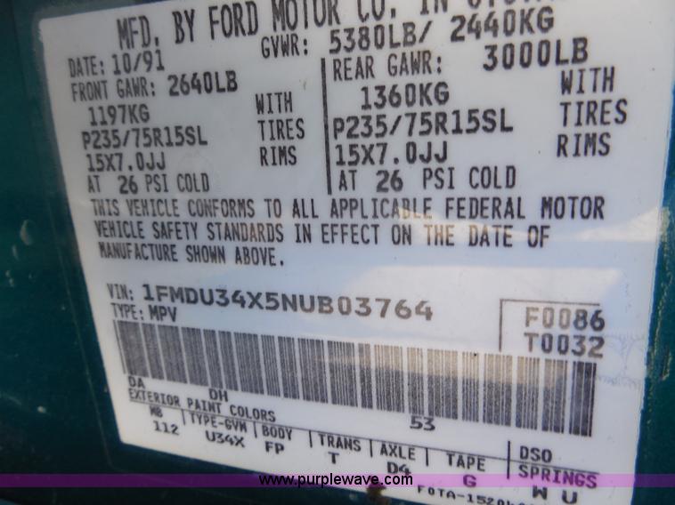 image for item H9821 1992 Ford Explorer Eddie Bauer SUV