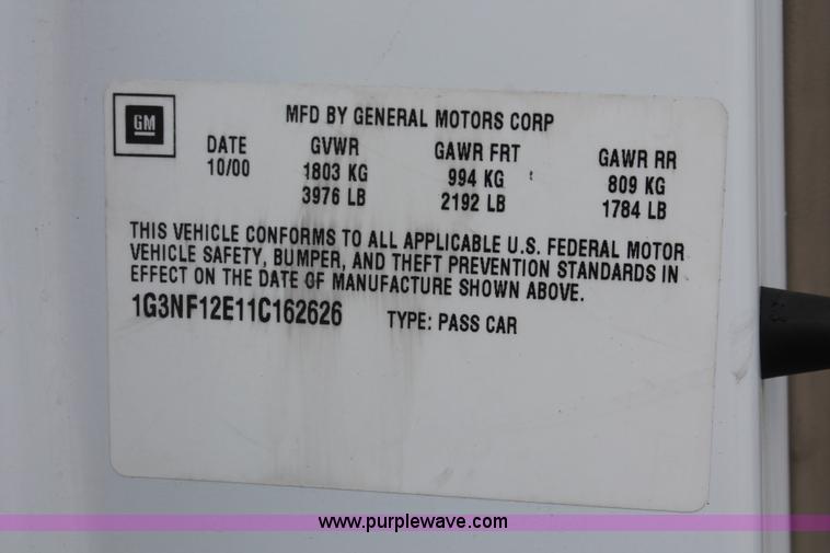 image for item I7825 2001 Oldsmobile Alero GLS