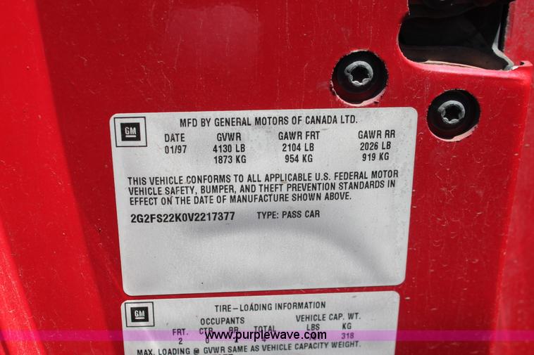 image for item I7968 1997 Pontiac Firebird