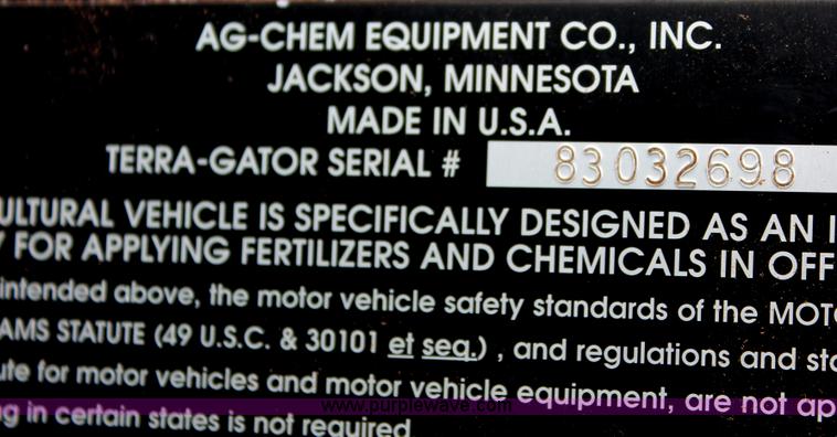 image for item I7856 1998 Ag-Chem TerraGator 8103 cab and chassis