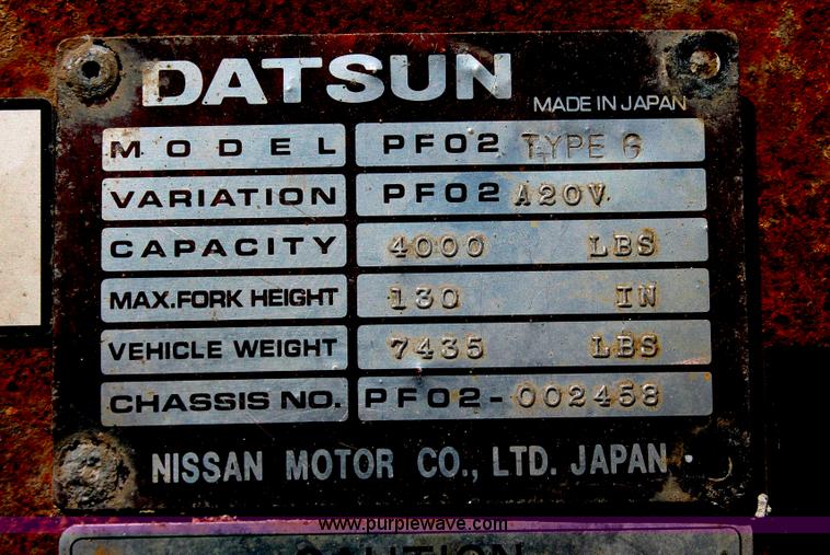 image for item I7889 Nissan Datsun 4000 forklift
