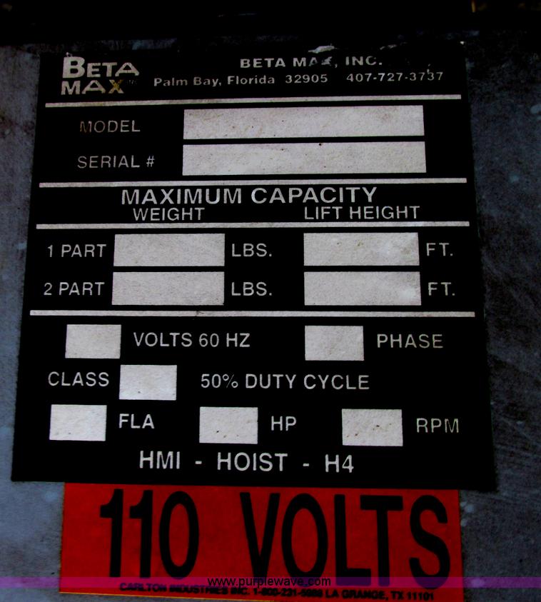 image for item F5175 Beta-Max electric hoist lift