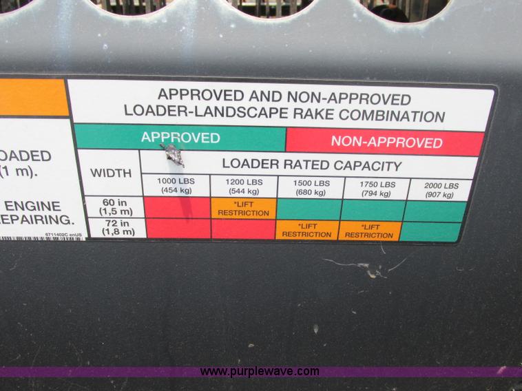 image for item F5183 2011 Bobcat LR6B hydraulic landscape rake