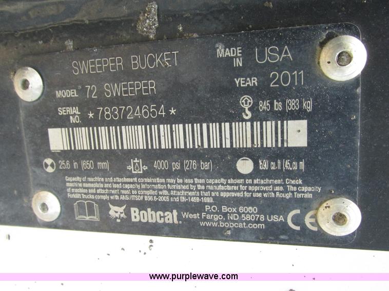 image for item F5184 2011 Bobcat 72" sweeper