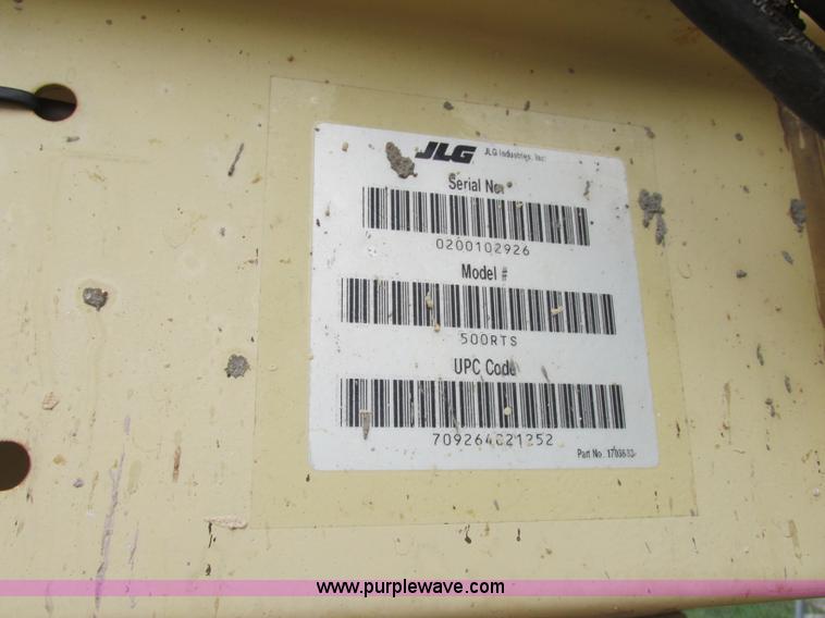 image for item F5189 2002 JLG 500RTS rough terrain scissor lift