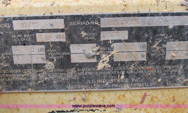 image for item F5189 2002 JLG 500RTS rough terrain scissor lift