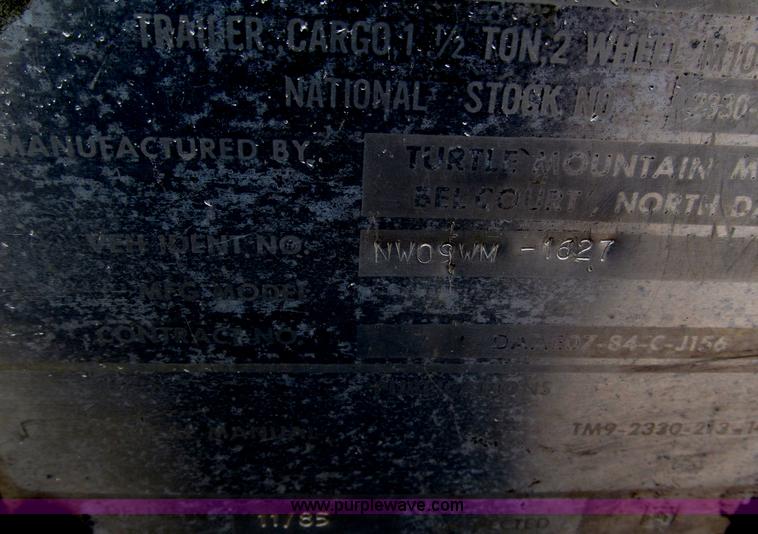 image for item F7067 1986 1.5 ton dump utility trailer