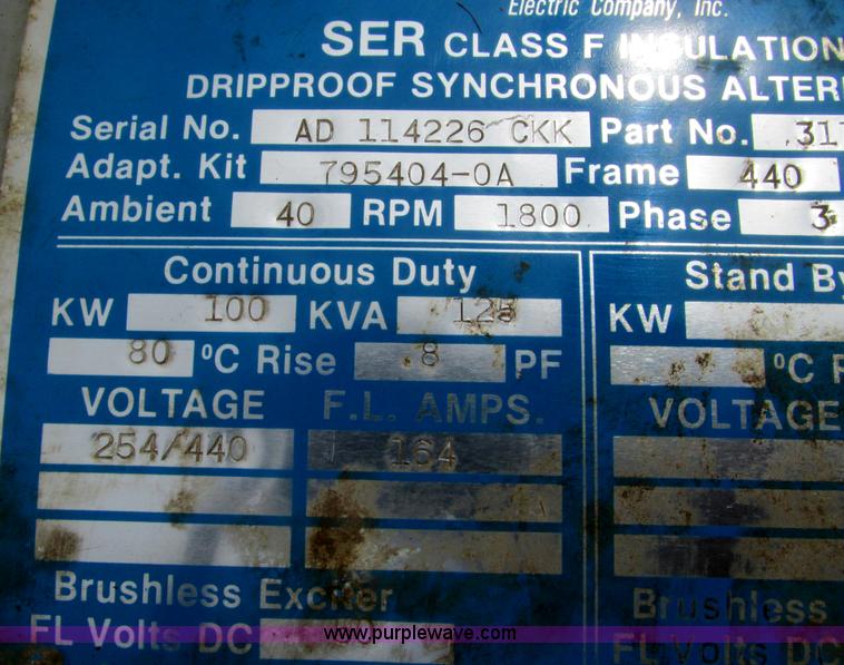 image for item G3386 Lima 100 kW generator