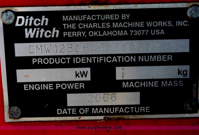 image for item I7930 2006 Ditch Witch 1230 walk-behind trencher