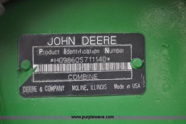 image for item G6116 2005 John Deere 9860 STS 2WD combine