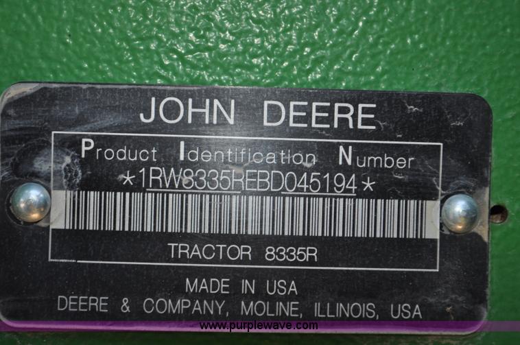 image for item G6123 2011 John Deere 8335R MFWD tractor