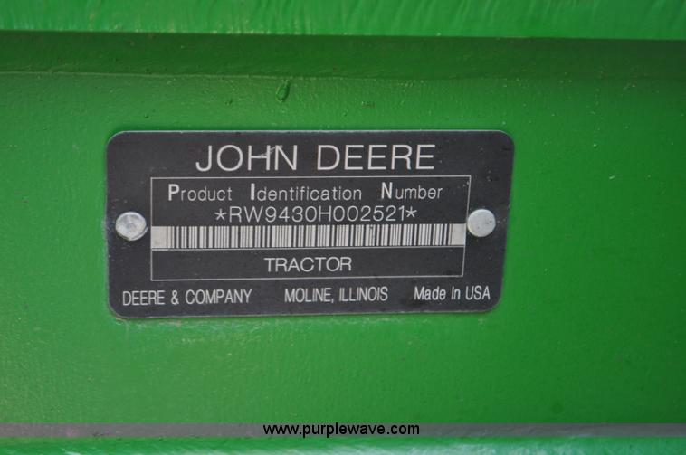 image for item G6127 2008 John Deere 9430 4WD tractor