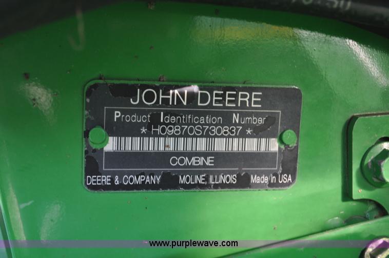 image for item G6128 2009 John Deere 9870 STS 2WD combine