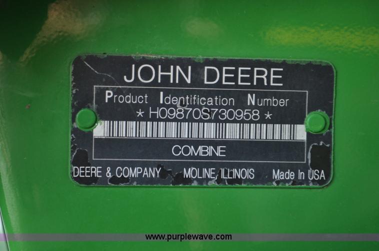image for item G6129 2009 John Deere 9870 STS 2WD combine