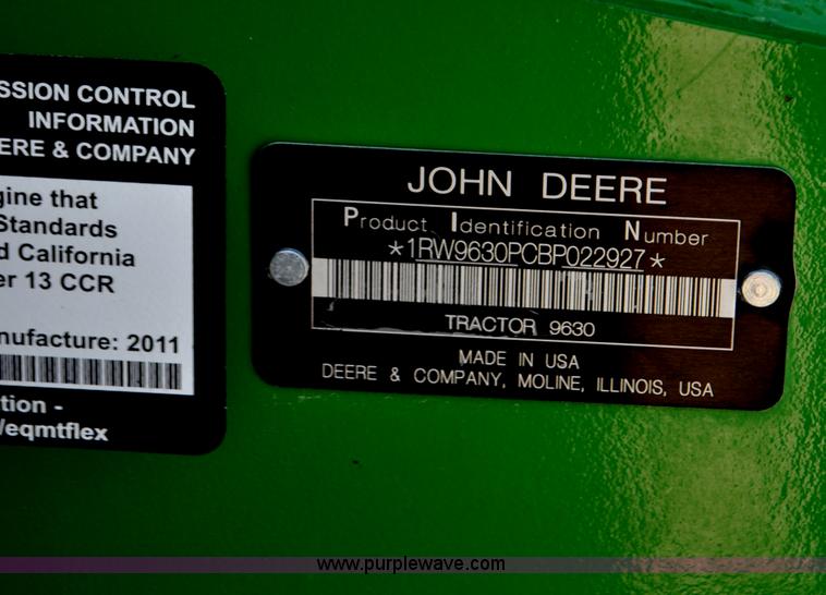 image for item G6134 2011 John Deere 9630 4WD tractor
