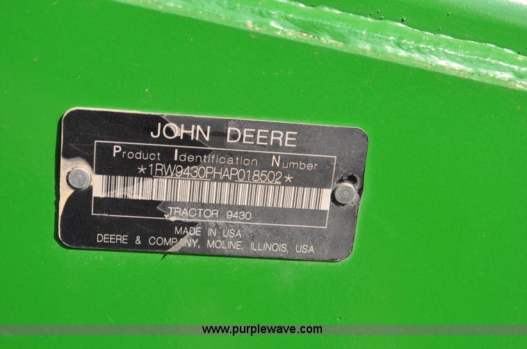 image for item G6139 2010 John Deere 9430 4WD tractor