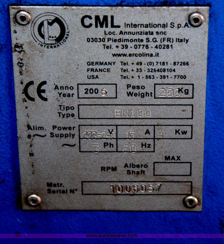 image for item AU9025 2006 CML Ercolina hydraulic tube and pipe notcher