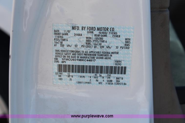 image for item I7814 2008 Ford Escape XLT SUV