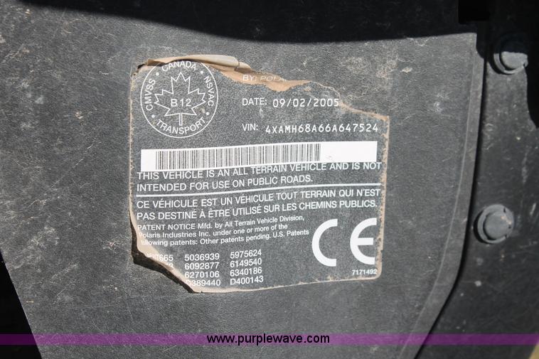 image for item I7947 2006 Polaris Sportsman 700 Twin ATV