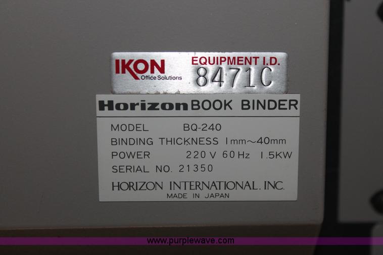 image for item I8152 Horizon BQ-240 perfect bound book binder