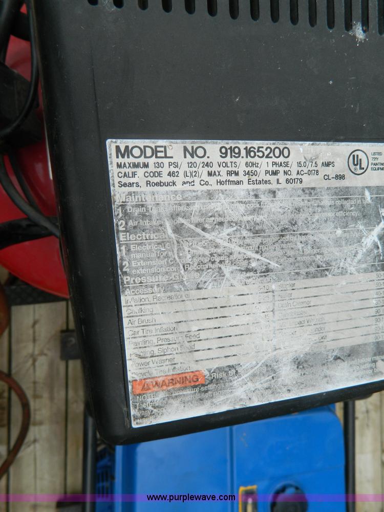 image for item AD9187 Craftsman 20 gallon air compressor