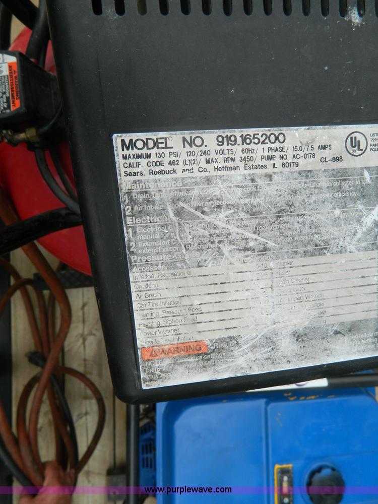 image for item AD9187 Craftsman 20 gallon air compressor