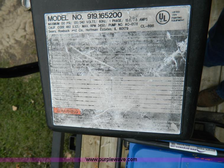 image for item AD9187 Craftsman 20 gallon air compressor