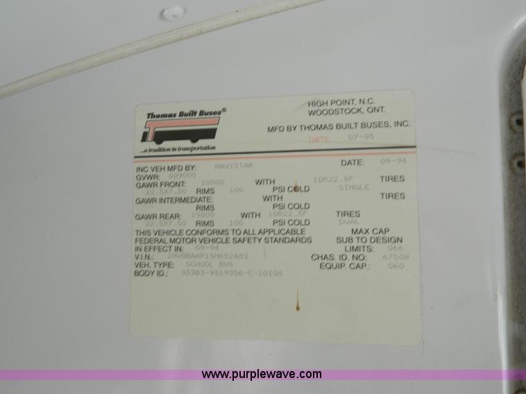 image for item D6009 1995 International Thomas school bus