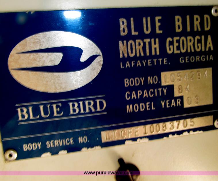 image for item D7448 2003 Blue Bird TC2000 school bus