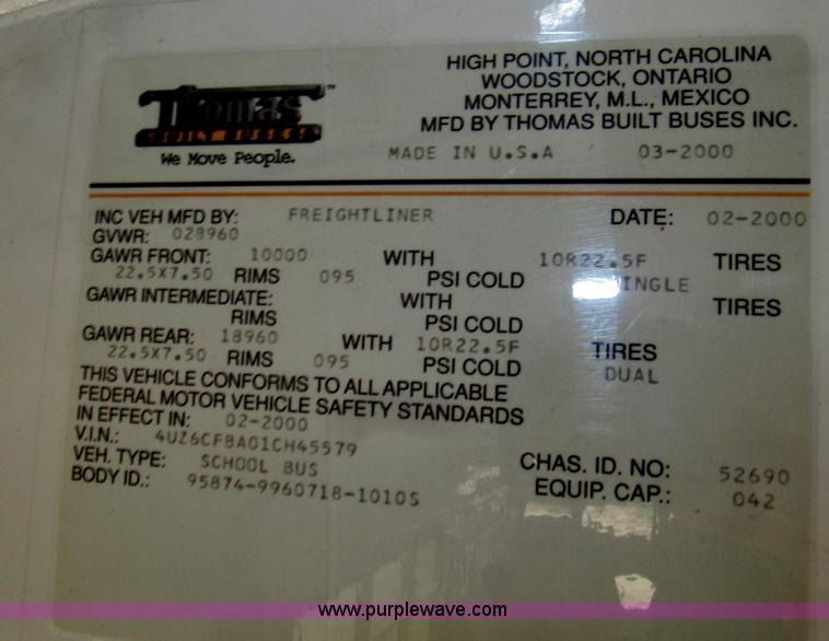 image for item D7450 2001 Freightliner FS65 Thomas school bus