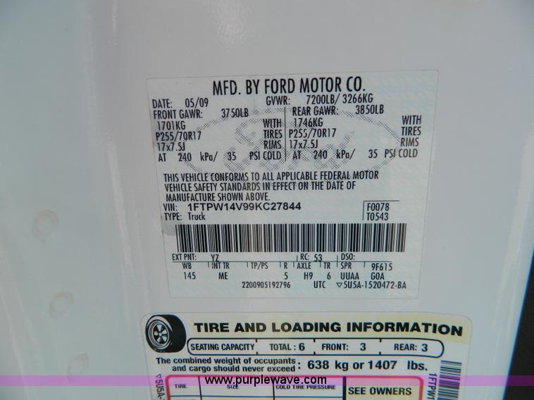 image for item G7965 2009 Ford F150 SuperCrew pickup truck