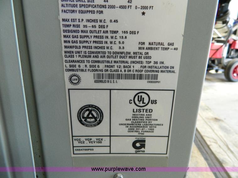 image for item G7982 2003 Trane AC and heat unit